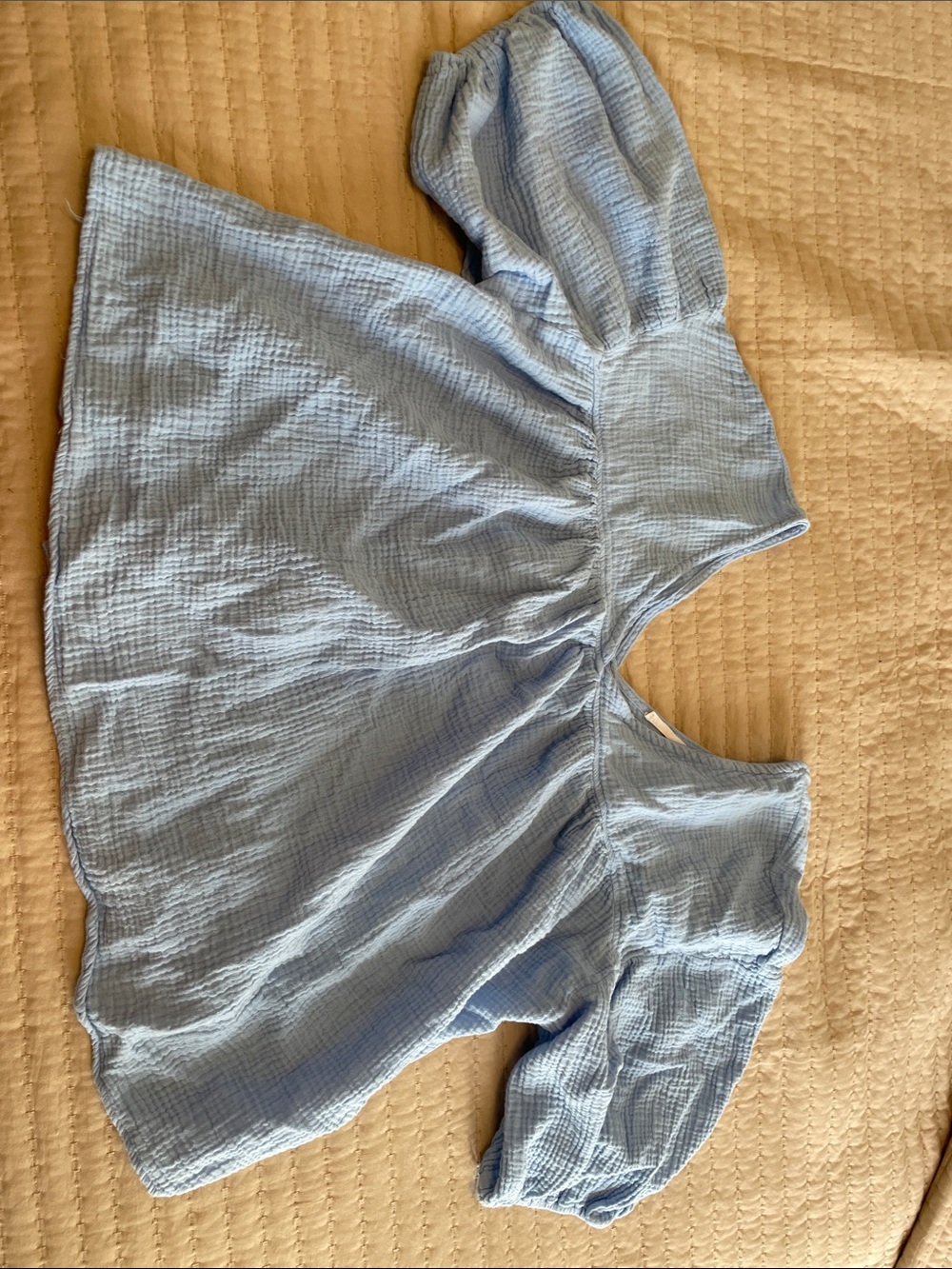 Light Blue women’s Puff-Sleeve Top